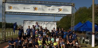 Organização e atletas na segunda etapa do Circuito Brasileiro de Rollerski
