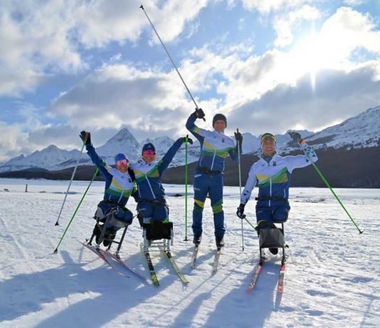 Equipe brasileira de Para Ski Cross Country em Ushuaia